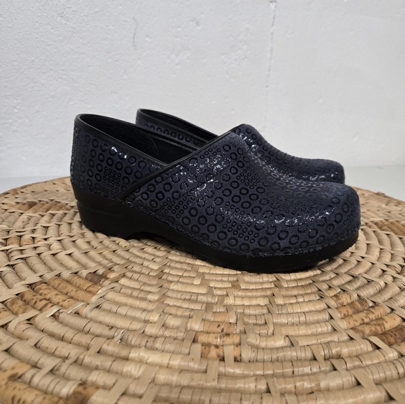 Sanita Navy Blue Geometric Mules Size 41 US 10 - Picture 1 of 8
